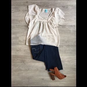 Cream Sheer Blouse